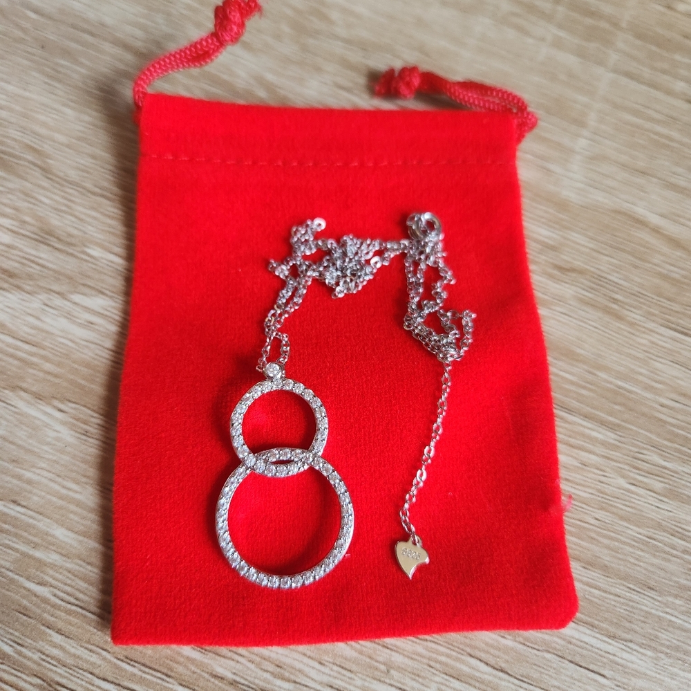 Sterling silver Infiniti necklace with cubic zircon